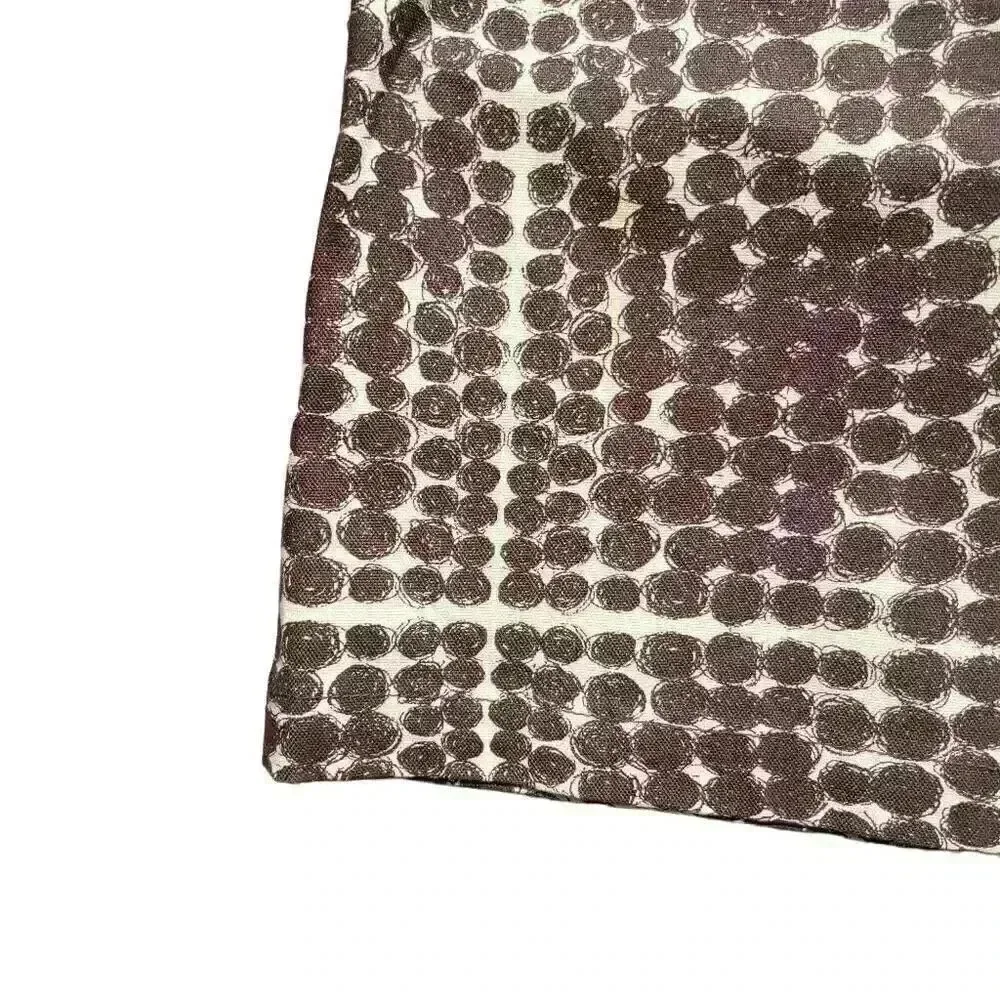 Ideology Women's Ivory & Brown Poly Circle Print Straight Skirt w Stud Accents - Picture 3 of 14